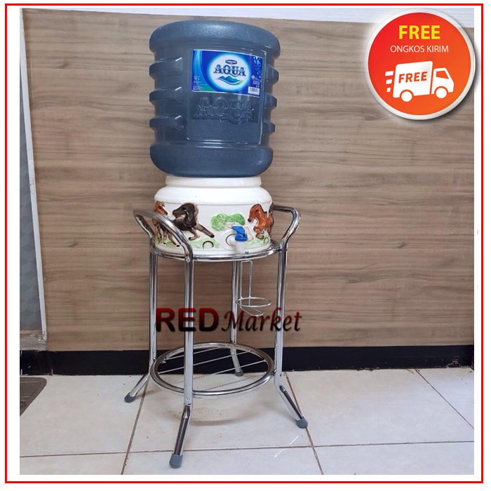 Rak Guci Stainless Serbaguna / Meja Guci Galon Magic Com