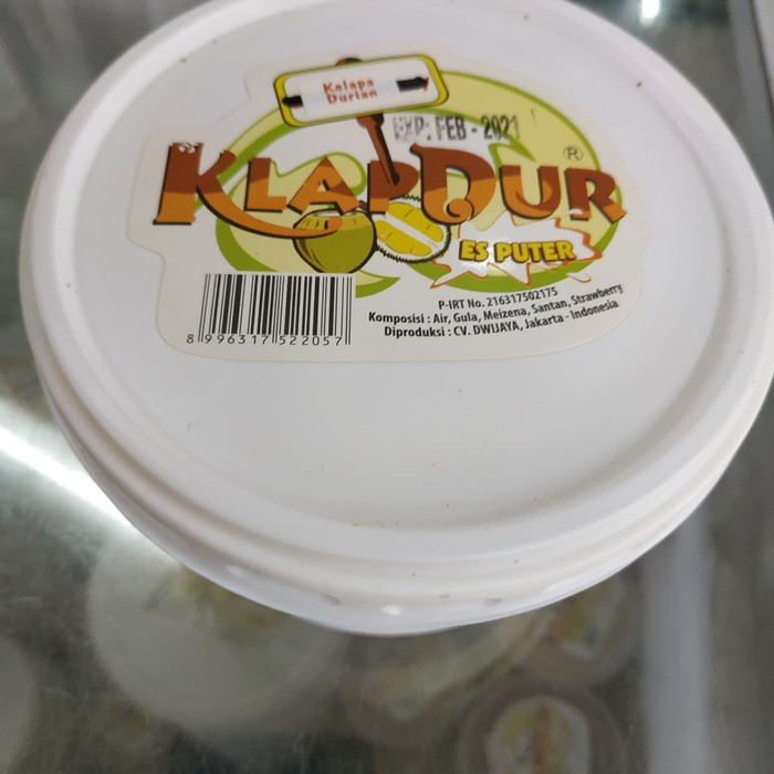 

KlapDur Es Krim Es puter Rasa Kelapa Durian /pack