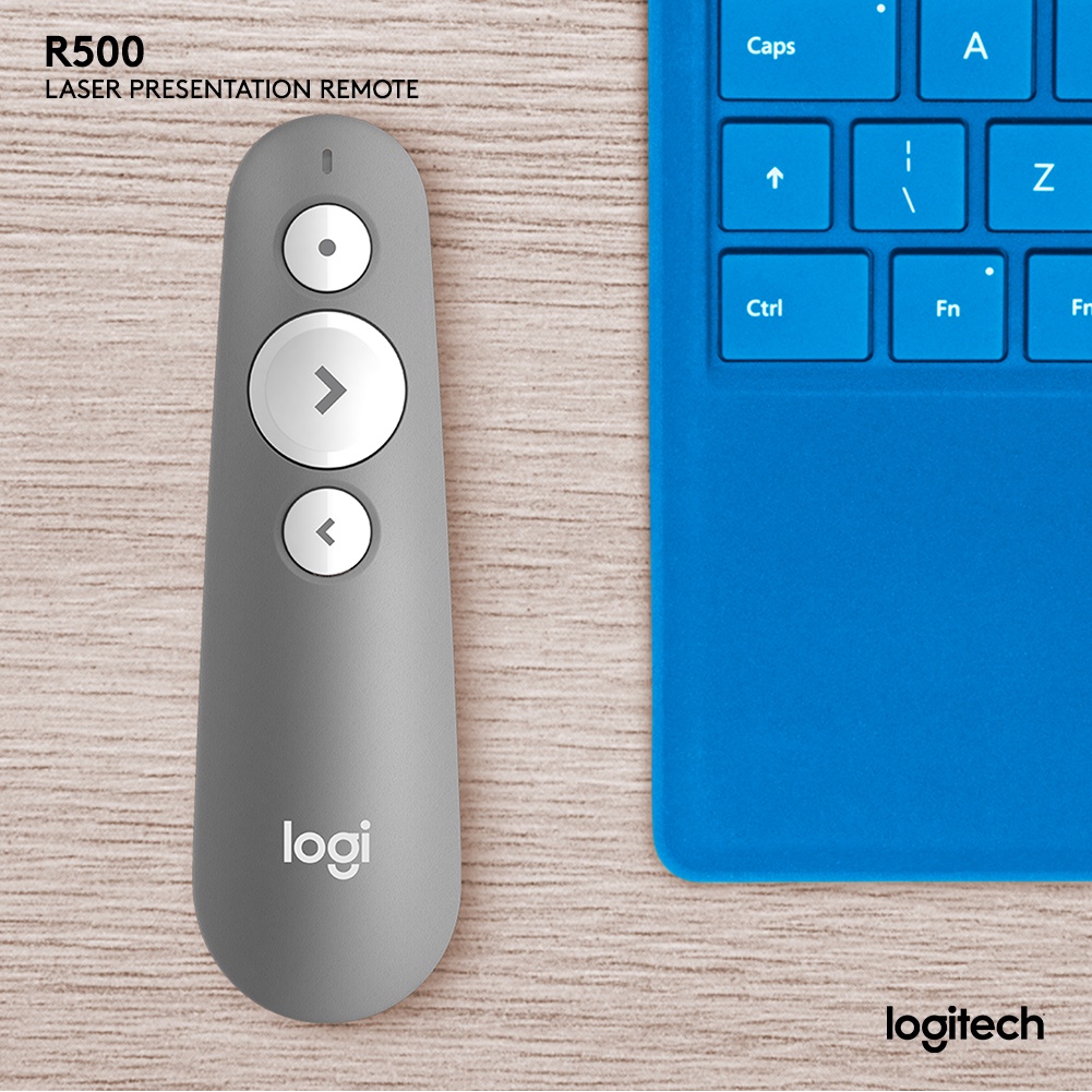 Logitech R500s Remote Presenter Wireless / Bluetooth dengan Laser Merah - Mid Grey