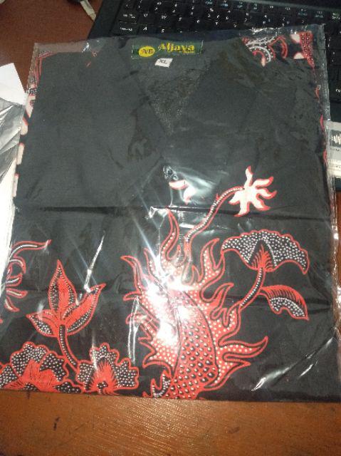 Kemeja Batik Pria Lengan Panjang Naga Merah Full Furing