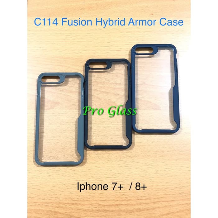 C114 Iphone 7/8/7+/8+ Fusion Hybrid Premium Armor Case Silicone Acrylic