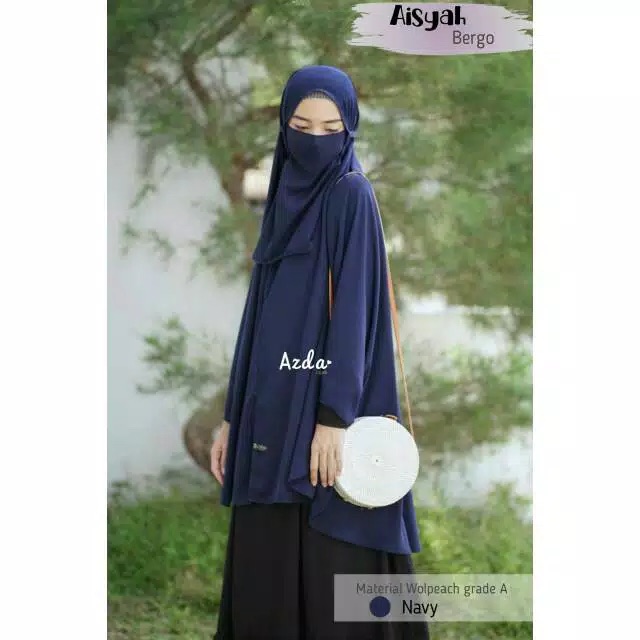 (AMD) HIJAB BERGO SYRIA AZRIEL + CADAR NON PED KHIMAR INSTAN SUPER JUMBO WOLFIS PREMIUM