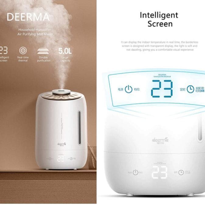 DEERMA Air Humidifier Ultrasonic Large 5L Touch Screen Version F600