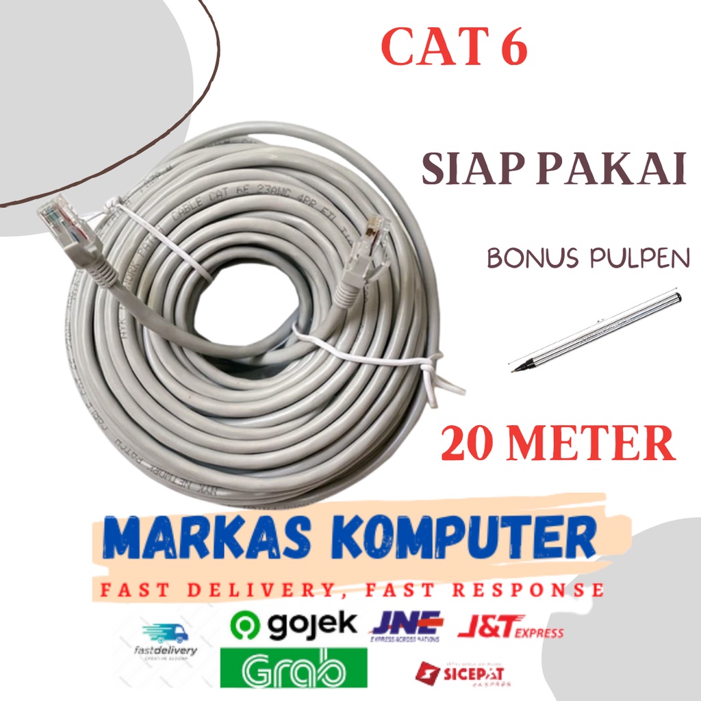 Kabel LAN 20m CAT 6 Internet Jaringan Cat6 UTP 20 Meter