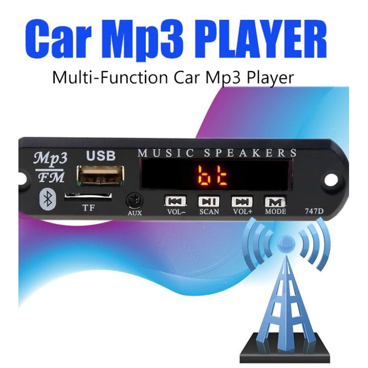 Modul Tape Audio Mobil MP3 player Bluetooth Wireless Receiver 12V