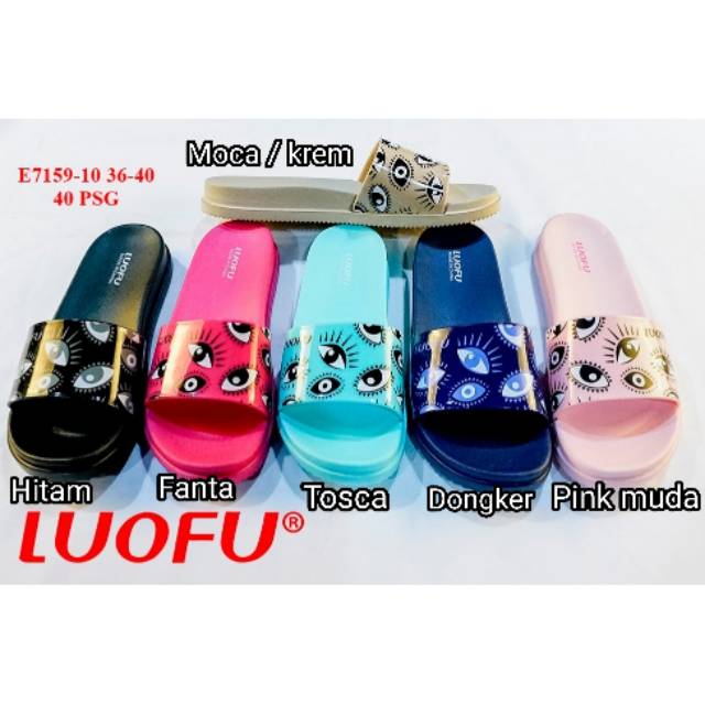 LUOFU ORIGINAL Jelly sandal karet selop empuk murah sendal wanita karet import 7159-10