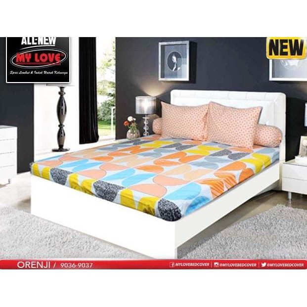 SPREI ALL NEW MY LOVE 180 x 200 ORENJI TINGGI 30 KING SIZE