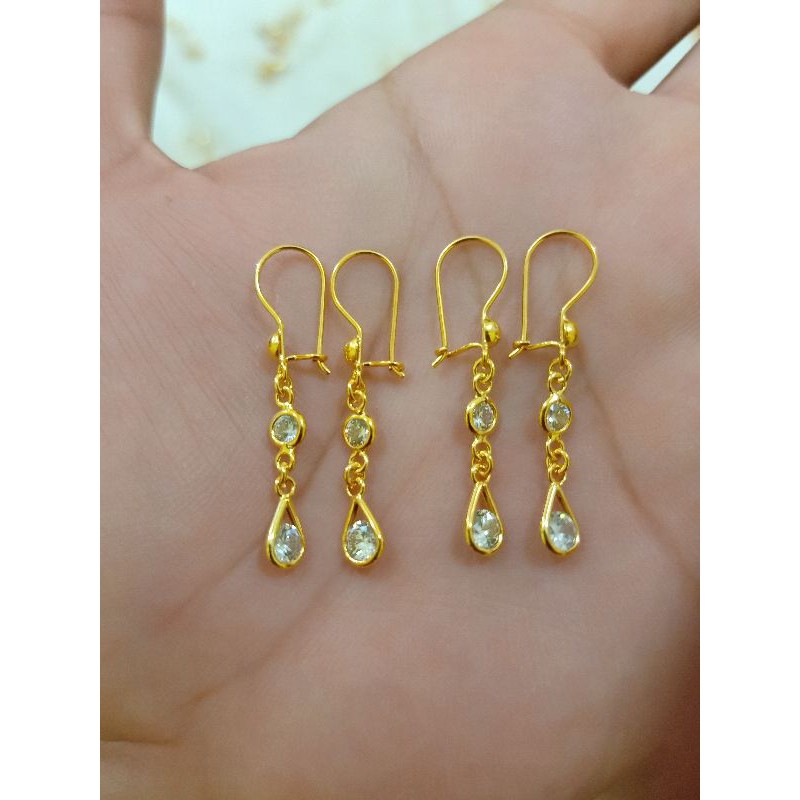 ANTING DEWASA MATA PERAK 925 LAPIS MAS 24K