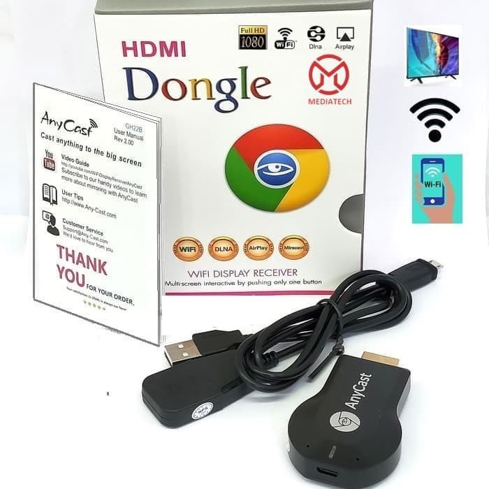 Satu set alat dongle anycast buat TV tabung