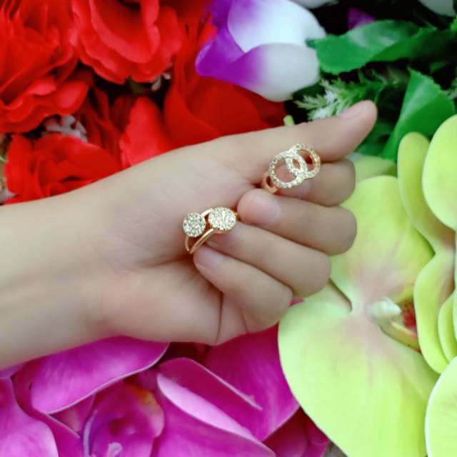 Cincin terbaru lapis emas 18k A-C