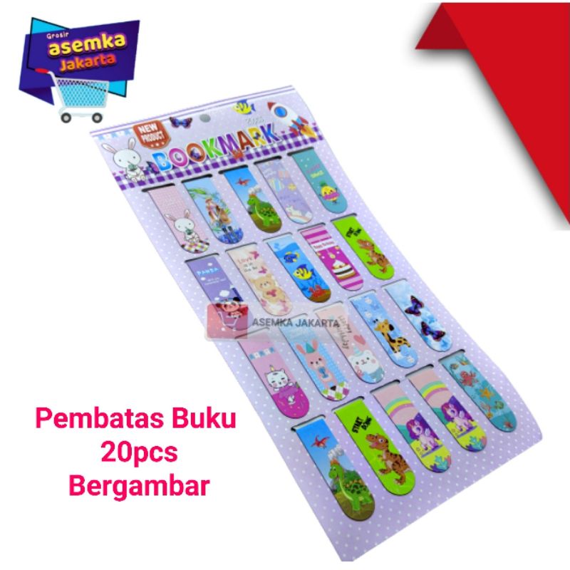 Pembatas Buku isi 20pcs Bergambar