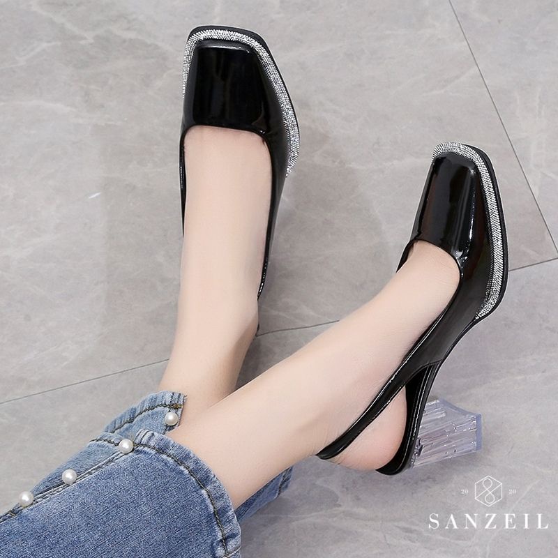 Sepatu Heels Wanita GO712 Chunky heels Import