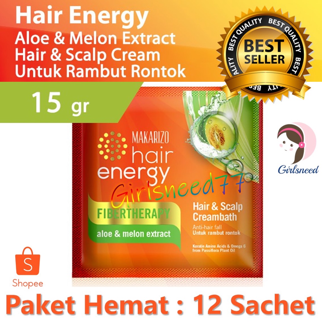 Makarizo Creambath 12 Sahcet x 15gr Aloe Melon GIRLSNEED77 Perawatan Rambut Rontok