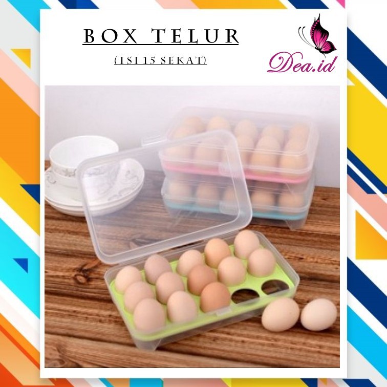 [DEASHOP] BOX PENYIMPAN TELUR ISI 15 LUBANG / RAK TELUR / KOTAK TELUR 15 SEKAT