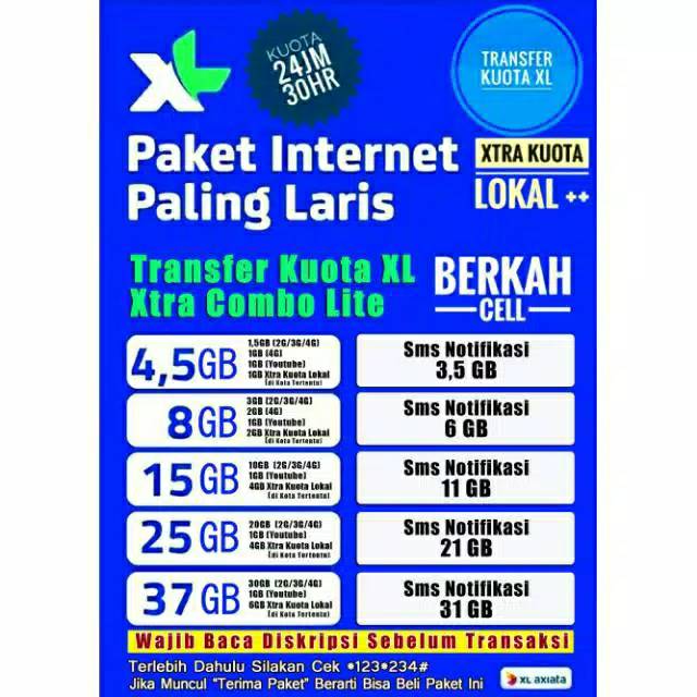 [MURAH] TRANSFER KUOTA XL XTRA COMBO LITE