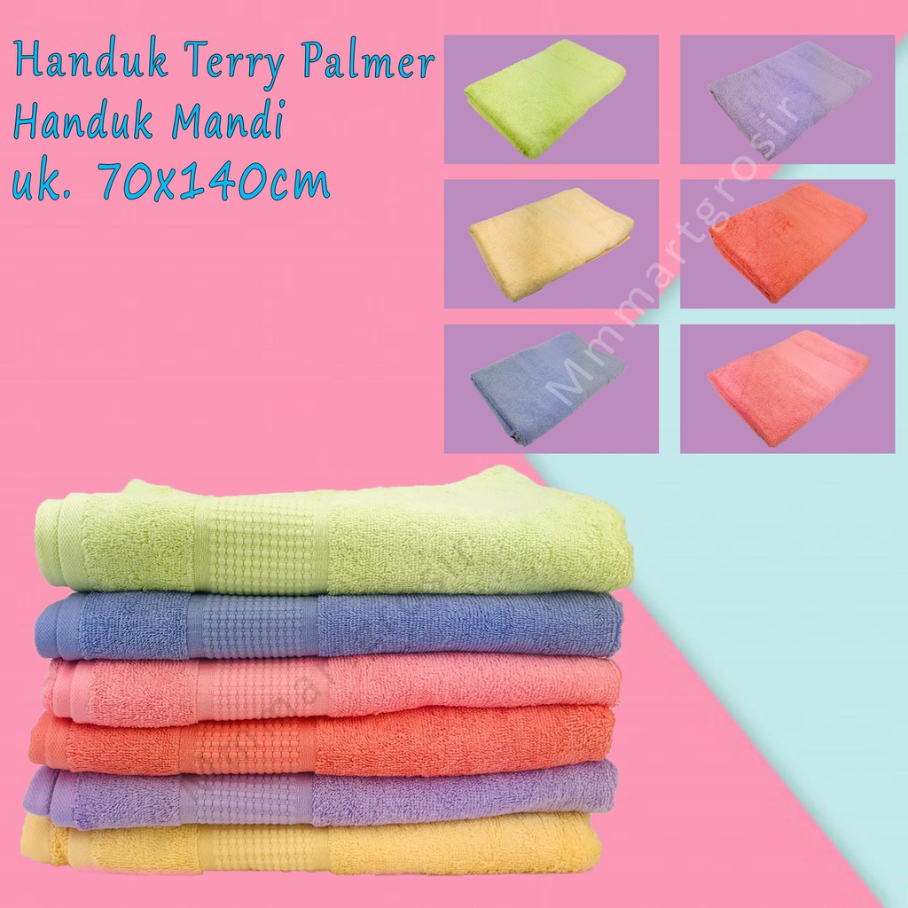 Handuk Terry Palmer / Handuk Mandi / Handuk warna muda polos / 70x140cm