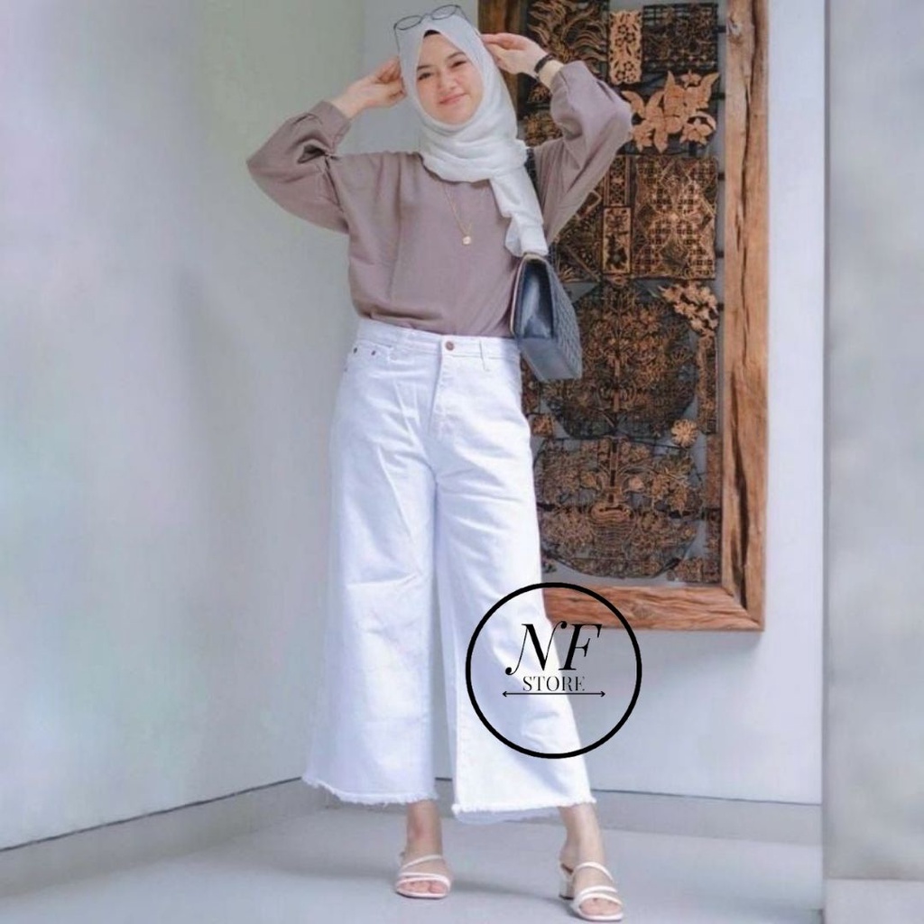 NAFA JEANS - Celana Jeans Boyfriend Kulot Wanita Rawis Kenzie 0