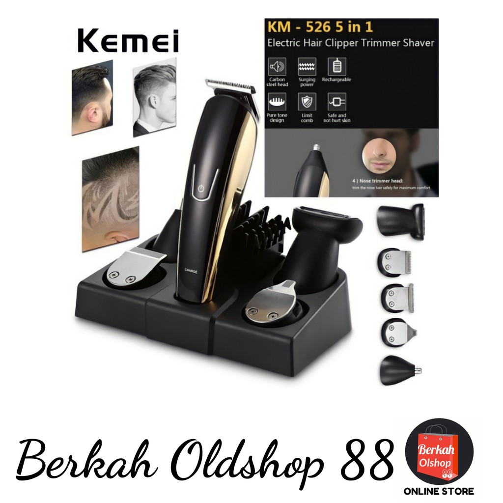 Berkah Oldshop 88 - Alat Cukur Rambut Charger Kemei KM 526 8 in 1 Hair Clipper Kemei 526