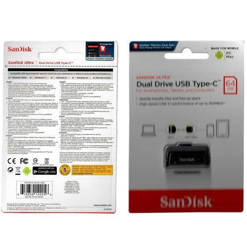 Flashdisk Sandisk Type C USB 3-1 Dual USB OTG 64GB SDDDC2-064G