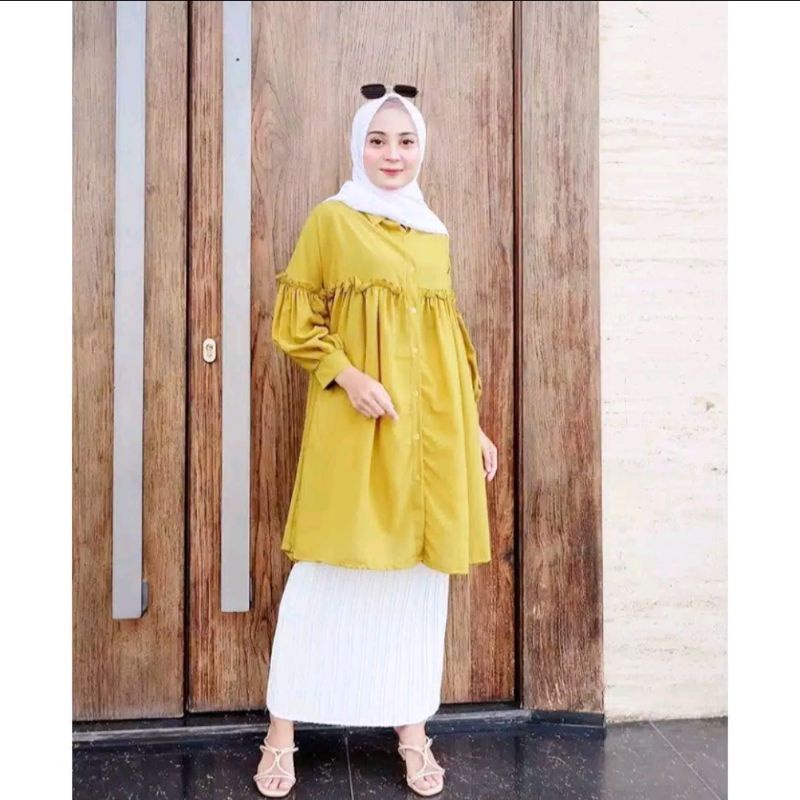 RUFFLE TUNIK/tunik wanita/terbaru/termurah dan terlaris