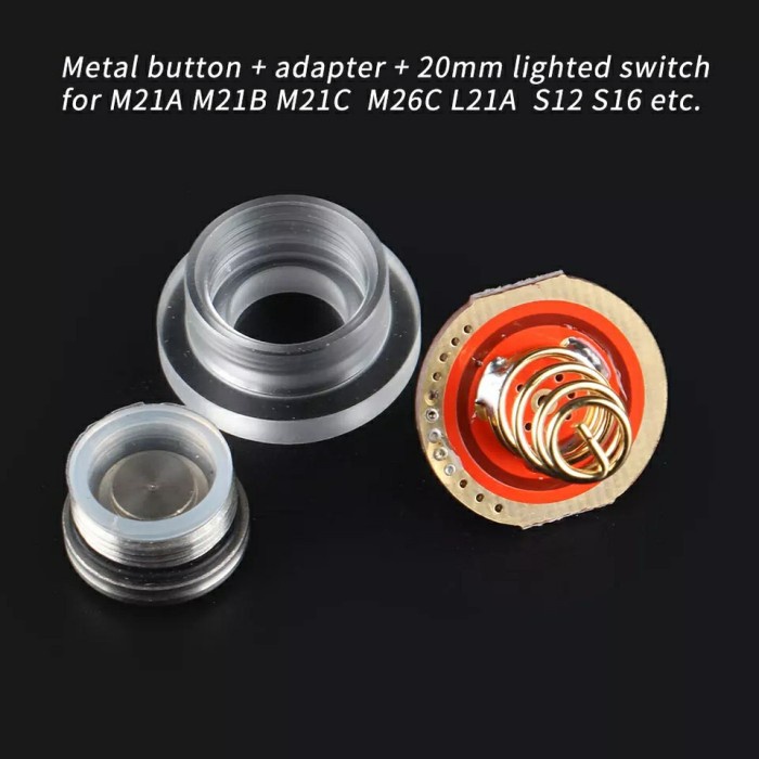 CONVOY TAIL METAL SWITCH 20MM M21A S11 S21B L21A SAKLAR BELAKANG SENTER LED