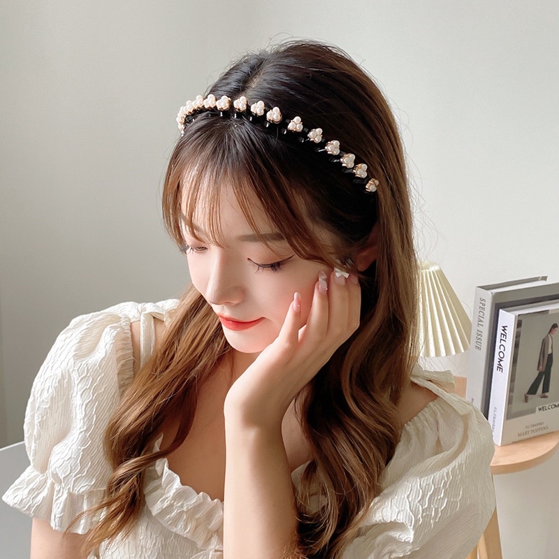 Bando korea anak anak dewasa dewasa lucu kekinian aksesoris rambut anak perempuan hiasan mutiara Ban