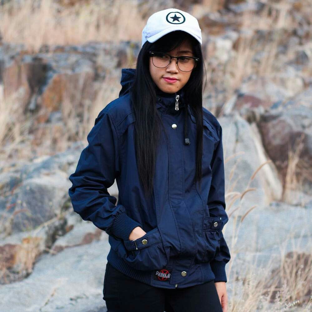 Jaket Casual Wanita Rebel Id Navy Blue