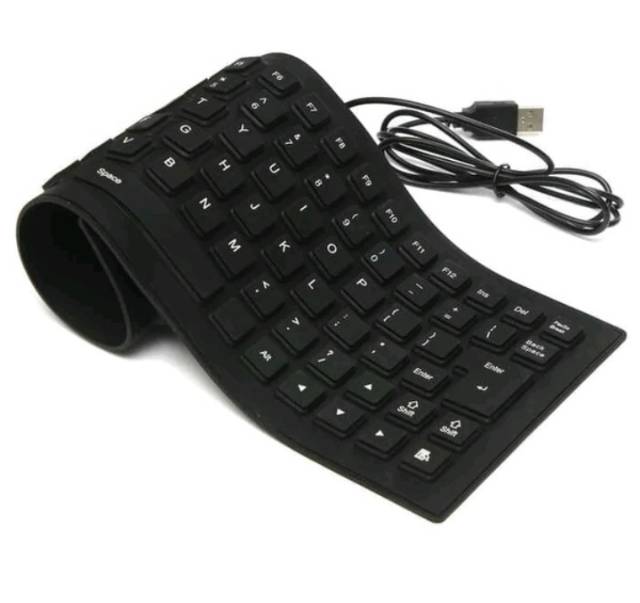 Keyboard Lipat Gulung flexibel Anti Air for Laptop Notebook PC MacBook USB