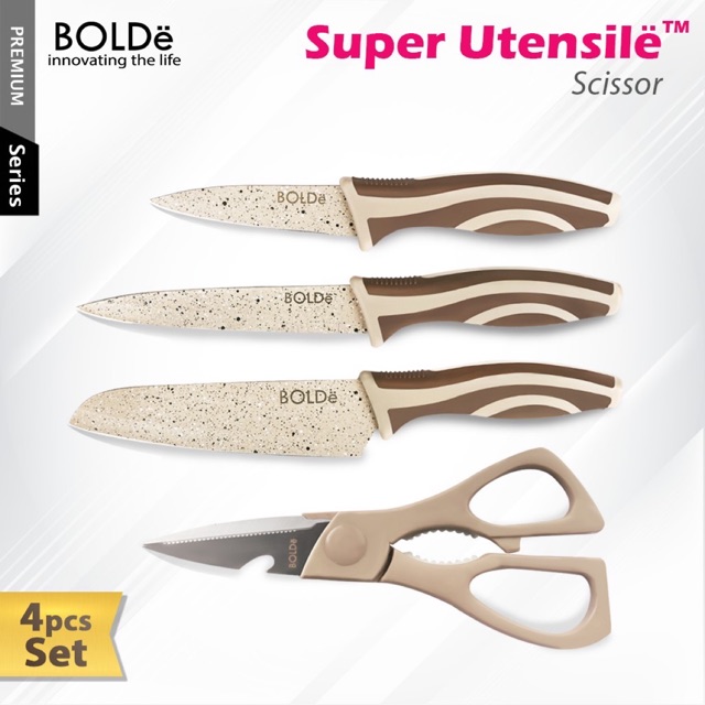 Pisau Bolde Super Utensil / Bolde Electra Set Pisau + Gunting