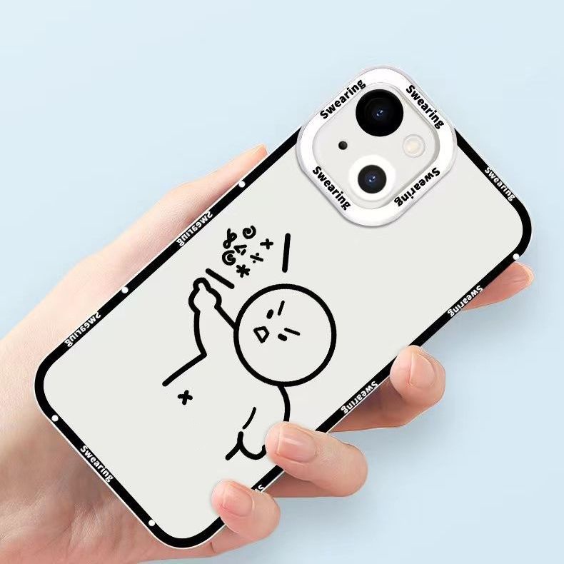 Soft Case Silikon TPU Transparan Motif Anak Lucu Untuk IPhone 14 13 12 11 Pro X XR XS Max SE 6 6S 7 8 Plus