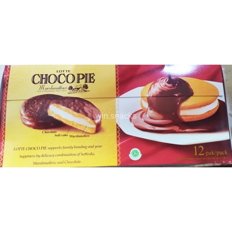 

LOTTE CHOCOPIE Marshmallow/1 kotak/roti kue choco pie/kue coklat chocopie isi Marshmallow enak/pie coklat Marshmallow