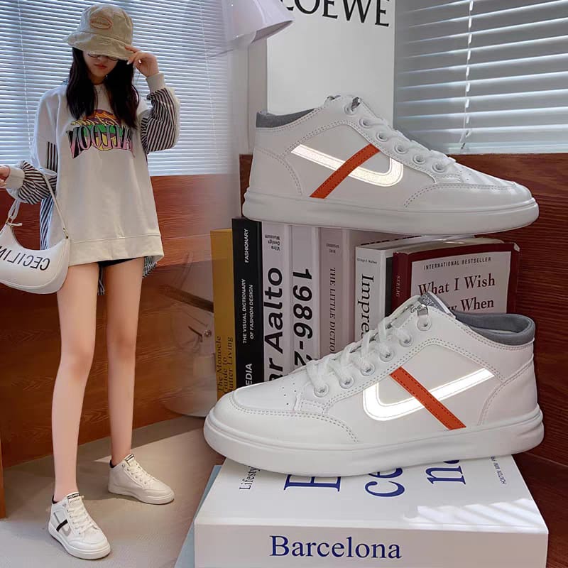 COD Sneakersdaily 6809 Sepatu Sneakers Wanita Casual Shoes White