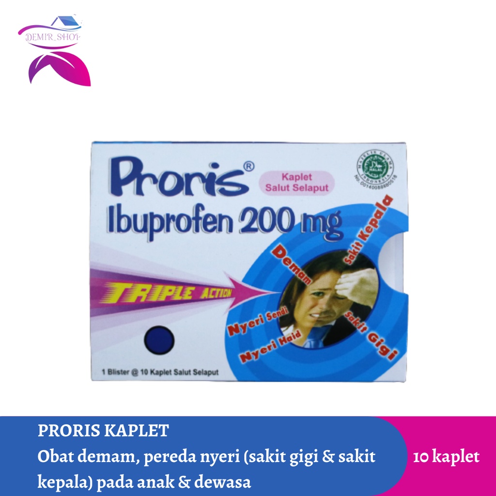 Proris Kaplet Strip Ibu profen 200 mg / Obat Penurun Panas &amp; Pereda Nyeri