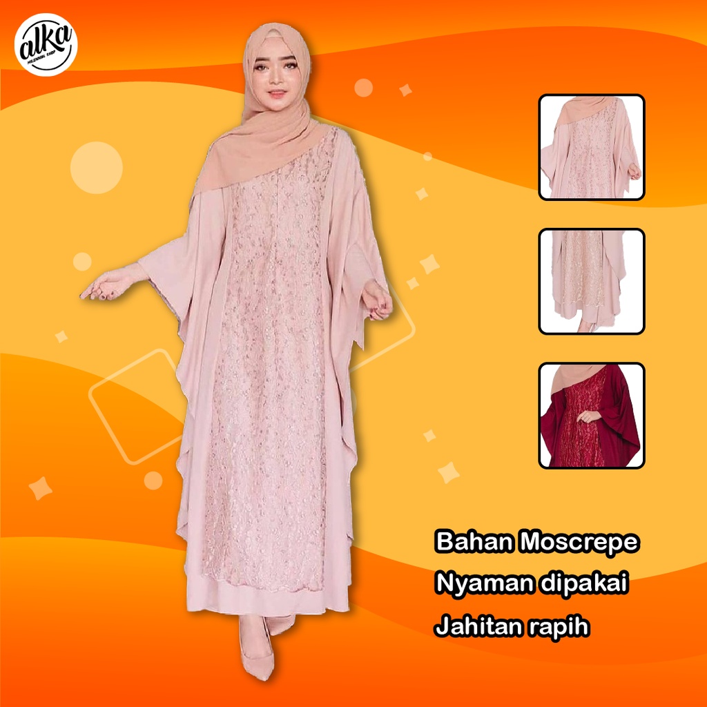 baju gamis maxi dress brukat kondangan pesta wanita remaja kekinian 2022