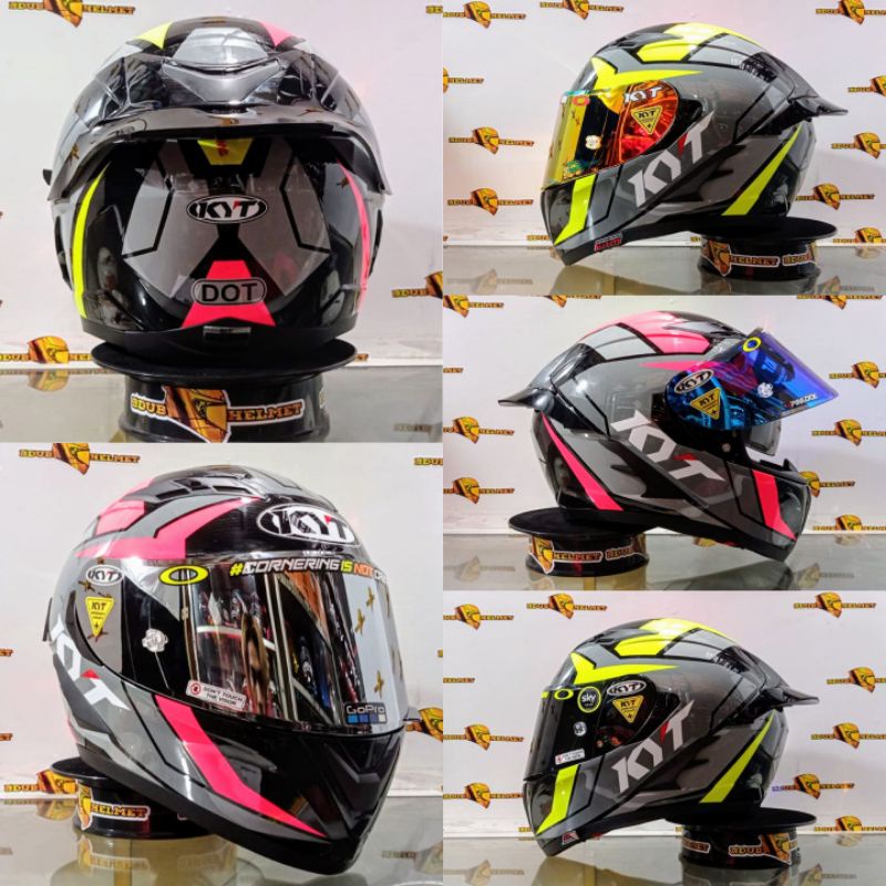 KYT FALCON FR NEW SERIES RAID BLACK FUXIA YELLOW FLUO ORIGINAL/PAKET GANTENG 100%ORIGINAL