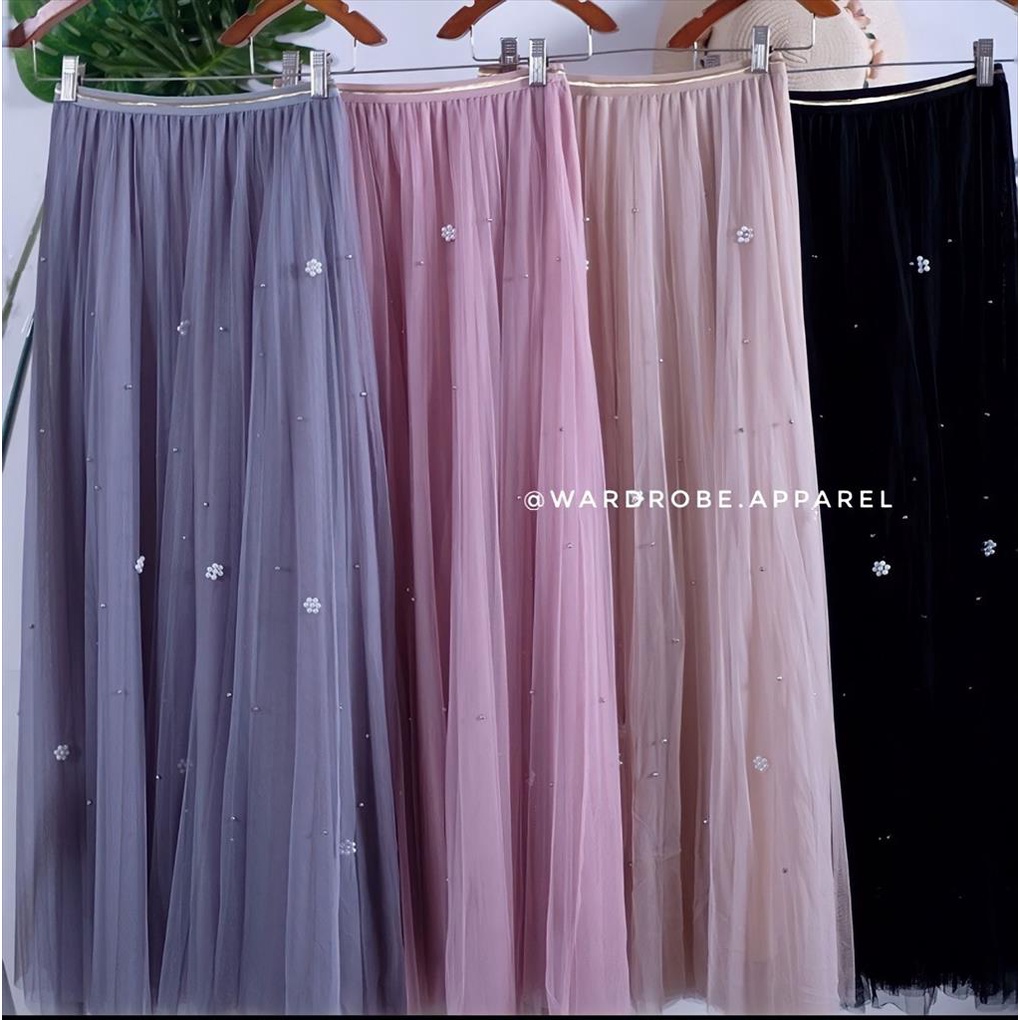 Rok tutu 4 layer + mutiara premium bangkok bkk / rok tutu mutiara import