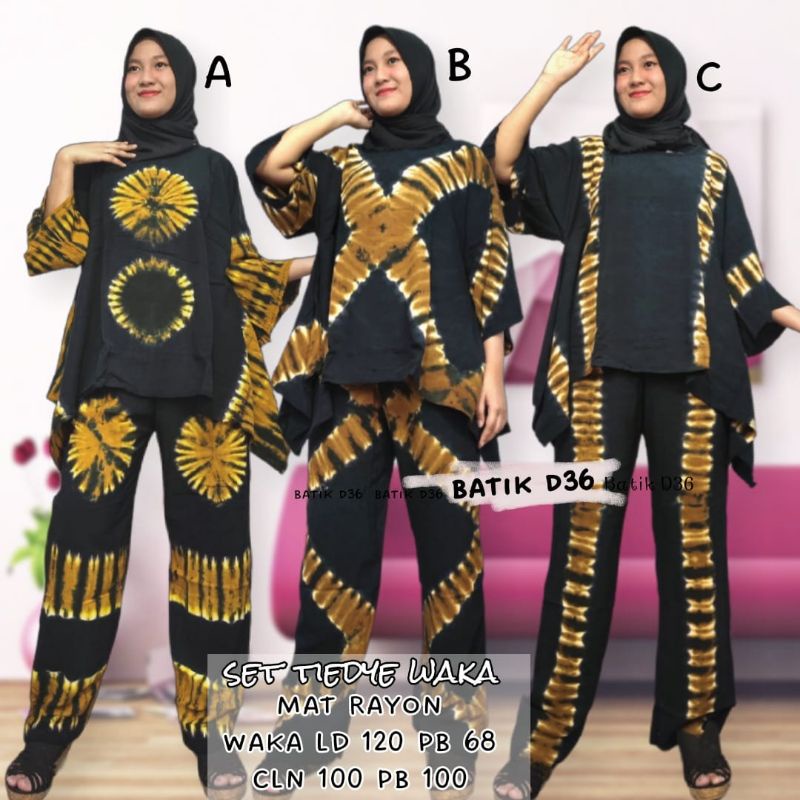 Tiedye Waka Set - Rayon Premium - Busui - One Set - Baju Kantor - Ori by Naura