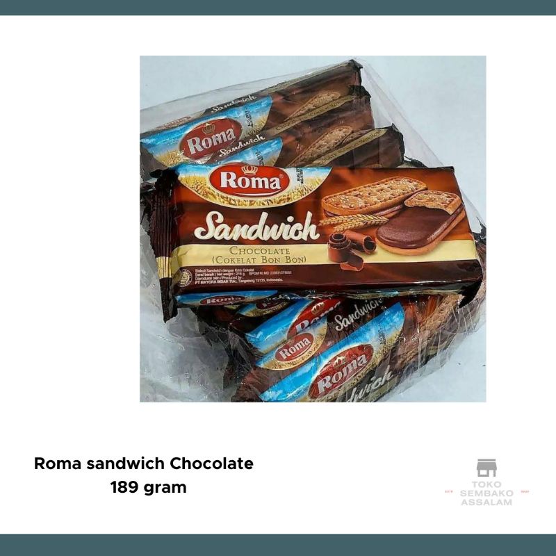 

roma sandwich chocolate 189 gram / roma sandwich coklat