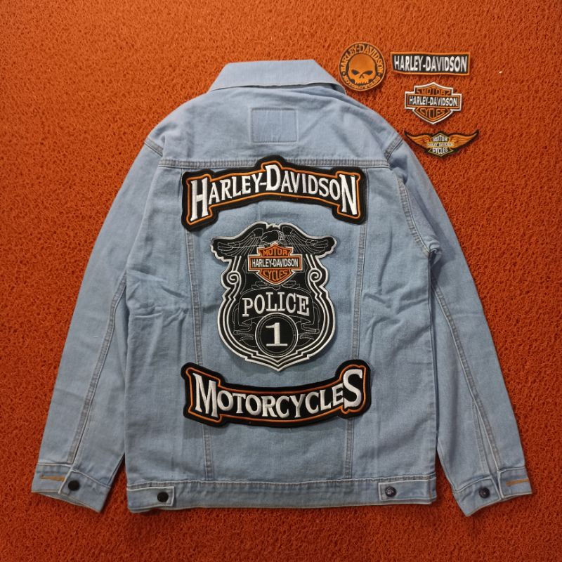 Backpatch bordir HARLEY DAVIDSON POLICE ( 1 SET )