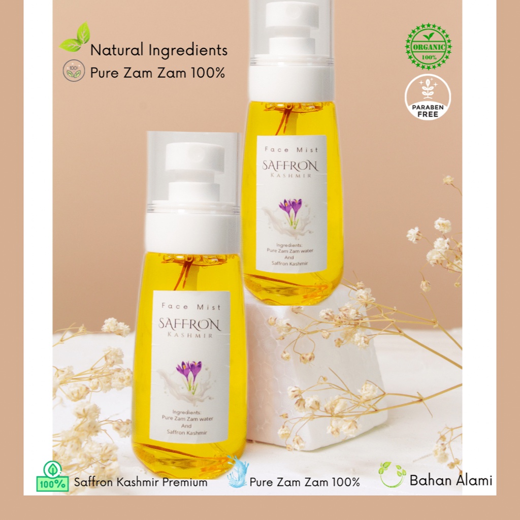 

FaceMist Saffron Pure Zam Zam 100% NATURAL INGREDIENTS SAFFRON KASHMIR FACEMIST ZAMZAM