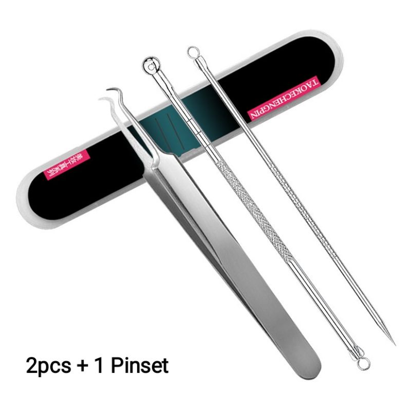 Pimple Needle Alat Pencet Komedo Jerawat Acne Skin Cleaner 4 pcs Set