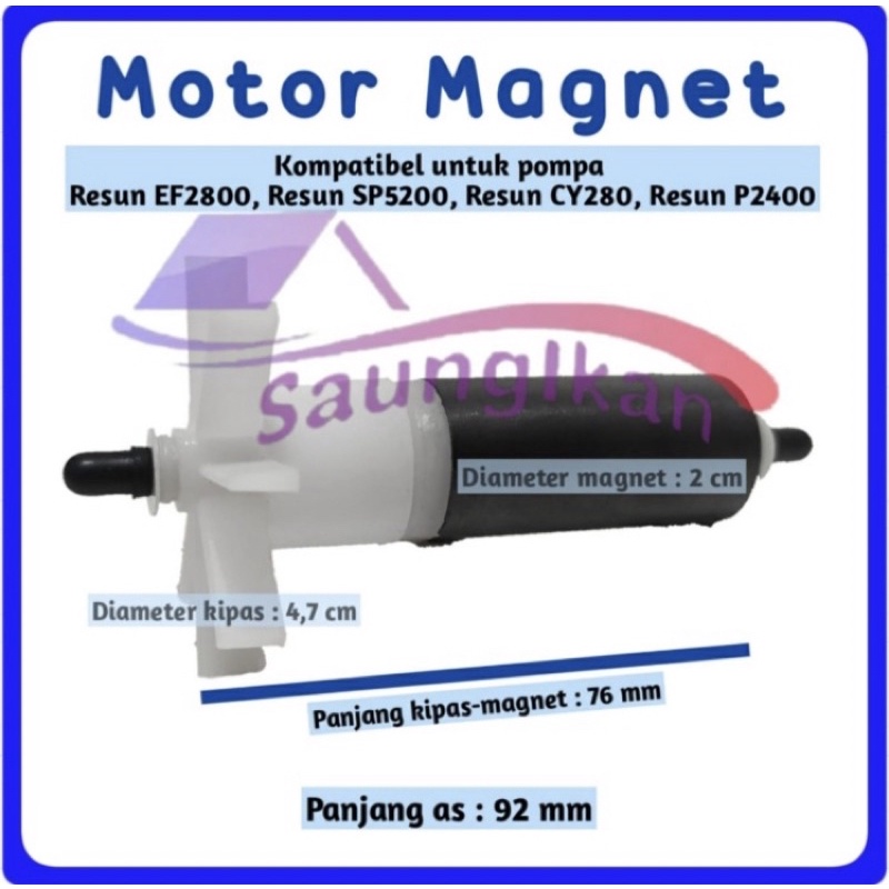 Rotor Magnet Kipas Pompa Celup Aquarium RESUN SP 5200 P 2400 CY 280 EF 2800