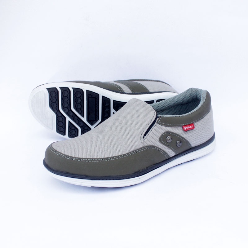 Sepatu Slip On Pria Virale / Sepatu Selop Pria Casual BG 01 ABU