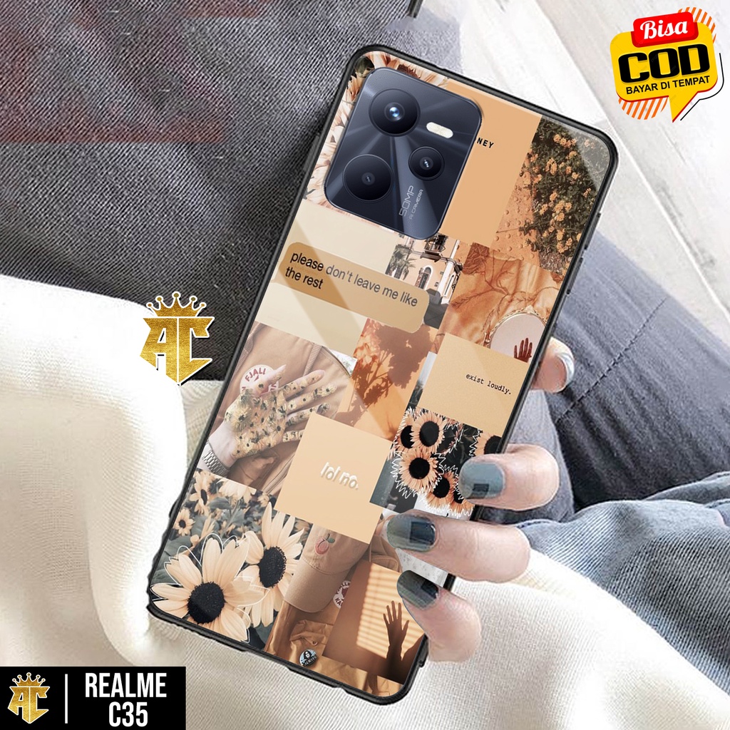 Case REALME C35 - Casing REALME C35 - Terbaru 2021 AERO CASE [ MOTIF FLOWER ] Silikon REALME C35  - 