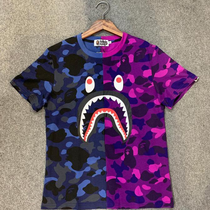 Hanya Disini] Kaos Bape Shark Blue Mix Pink