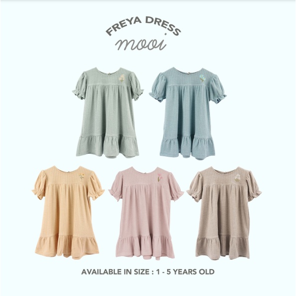 AMBYAR Last Stock Mooi Freya Dress 1 - 5 Tahun Dress Anak Perempuan Waffle CBKS