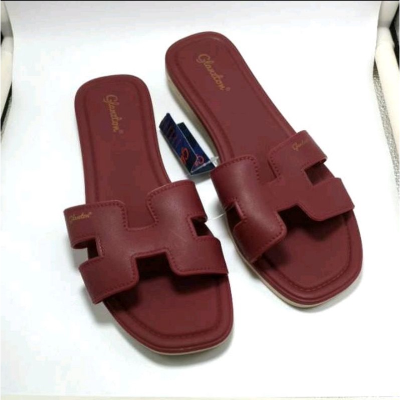 SANDAL WANITA DEWASA VEROTINO 1838 KARET SENDAL SLOP PEREMPUAN DEWASA-Merah