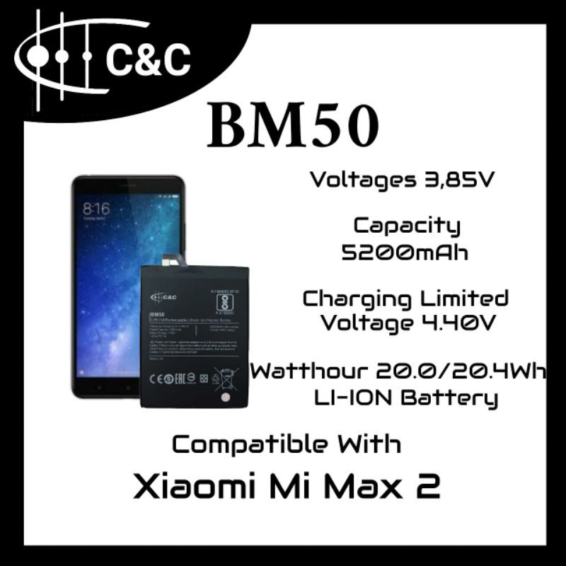 BATERAI BATRE XIAOMI MI MAX 2 - BM50 - BATTERY C&amp;C DOUBLE POWER