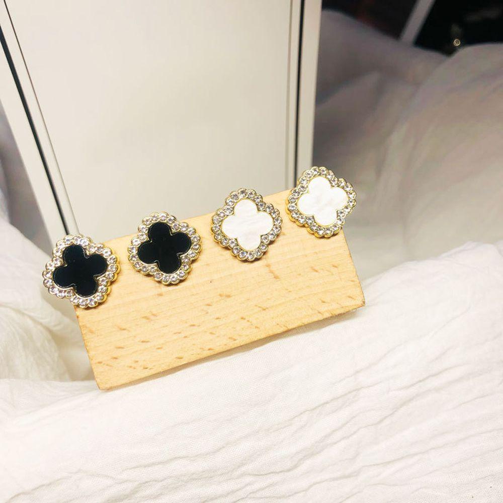 Mxbeauty Clover Nail Charms Shiny Zircon Earring Membuat Kerajinan DIY Flatback Kristal Manicure Aksesoris