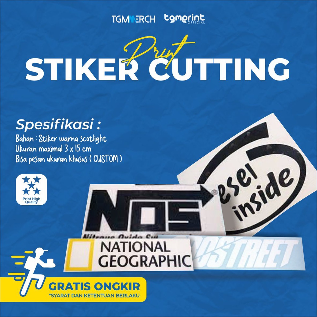 

TGM MERCH - Cetak Custom Stiker Cutting Warna Anti Air | Oracal / Asahi